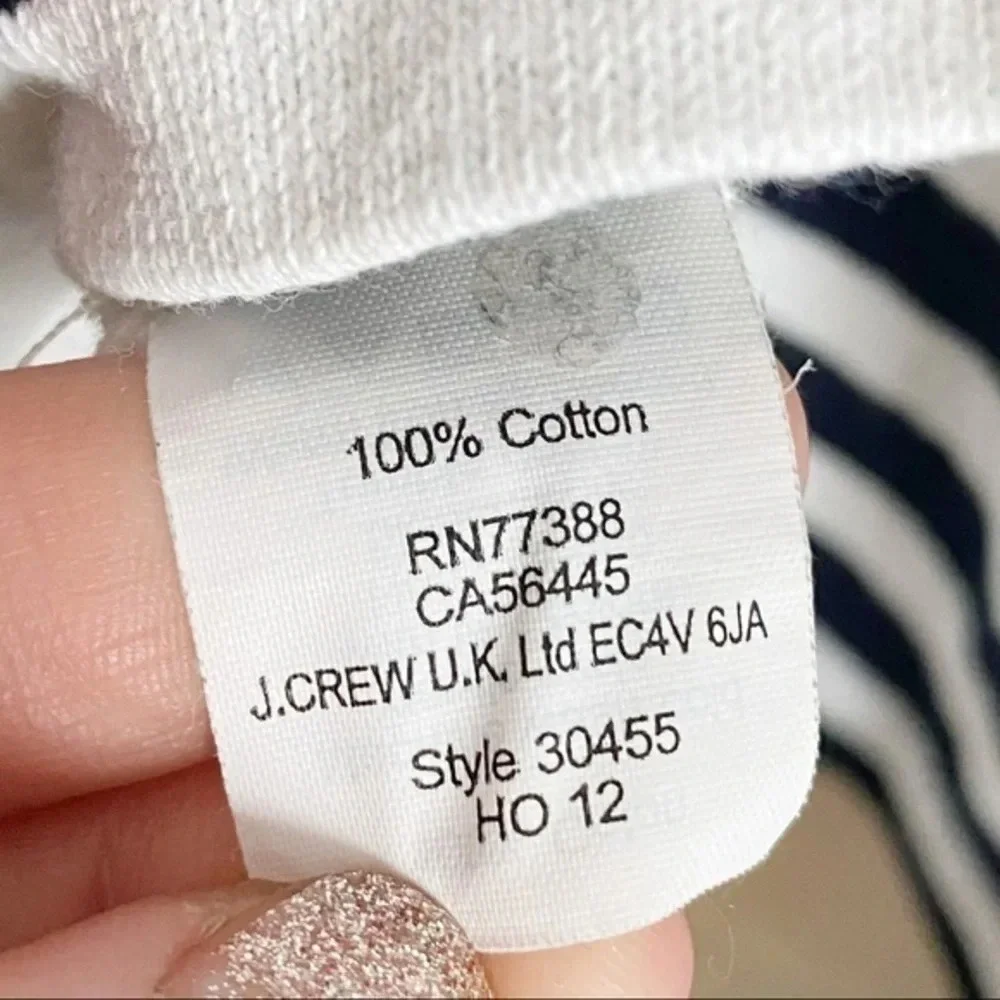 J. Crew • White Blue Striped Nautical Sailor Top